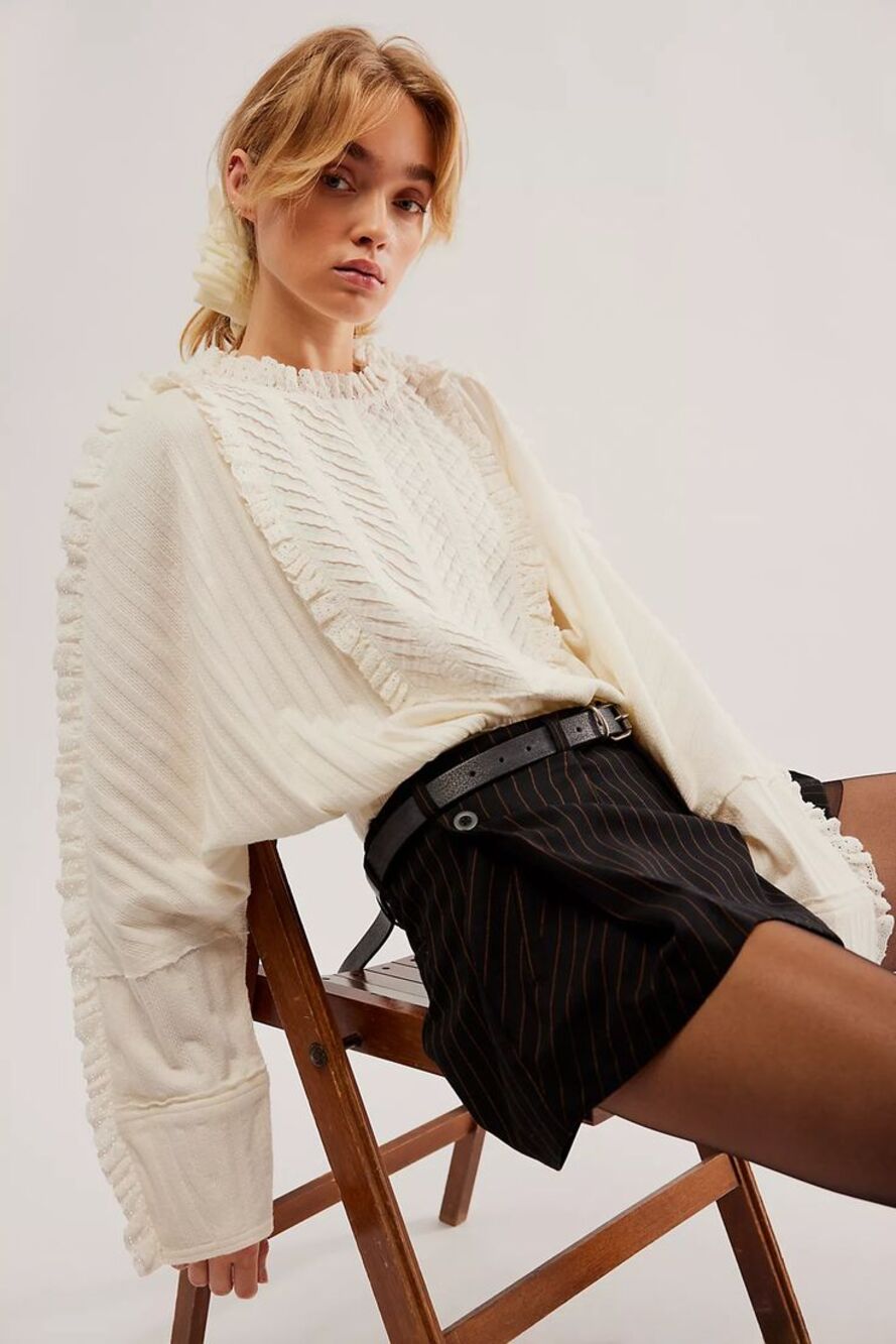 Free People By More Romance Top In Ivory